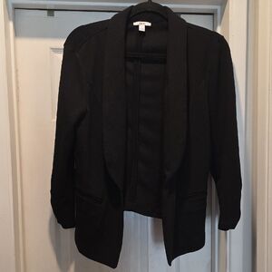 Bar III Black Open-Front Shawl Collar Blazer